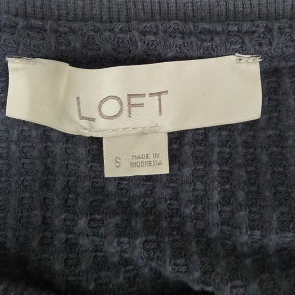 LOFT Long Sleeve Cozy Waffle Knit Pullover Top - Women's Size S - Picture 4 of 5